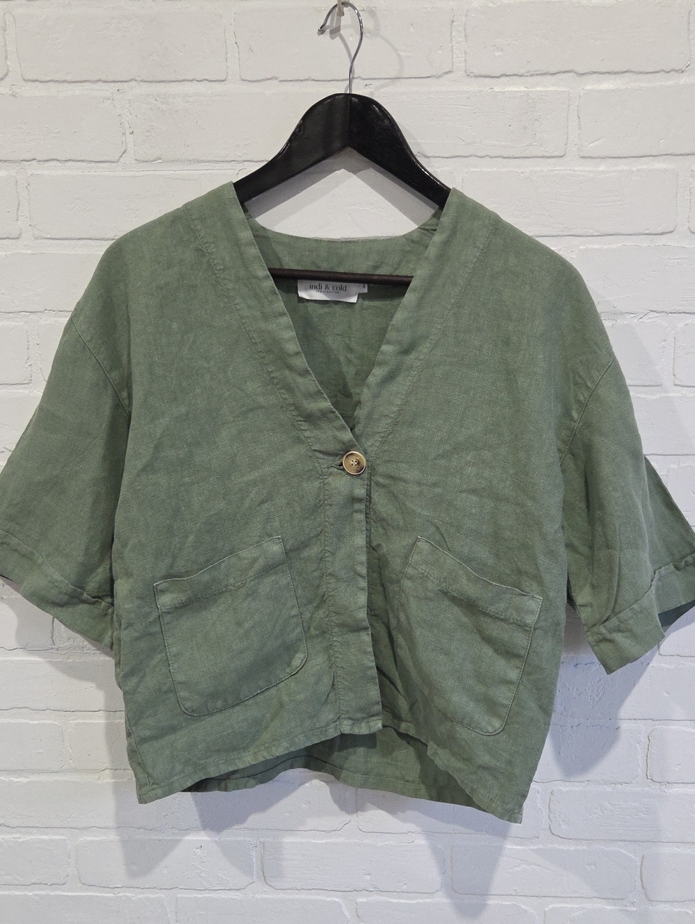 Indi & Cold Cropped Linen Jacket